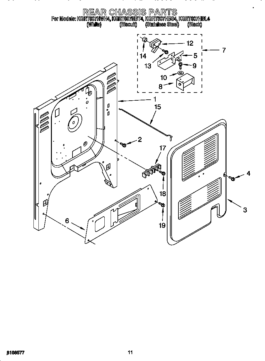 KitchenAid KGRT607HBL4 rear chassis diagram