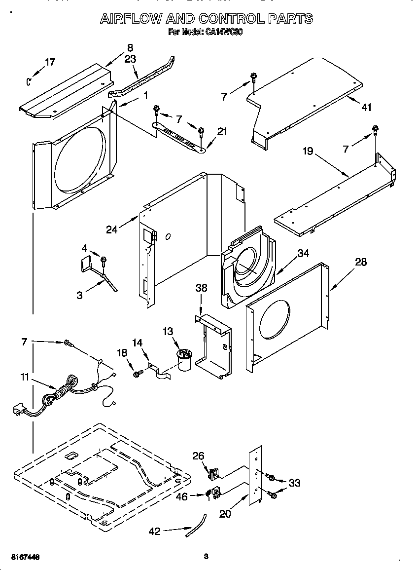 Whirlpool CA14WC00 airflow and control diagram