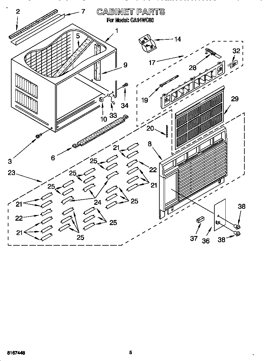 Whirlpool CA14WC00 cabinet diagram