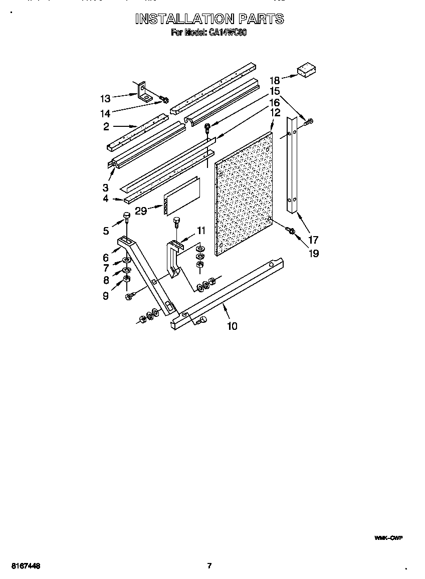 Whirlpool CA14WC00 installation parts diagram
