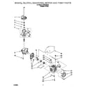 Whirlpool LBR4132JQ0 brake, clutch, gearcase, motor and pump diagram