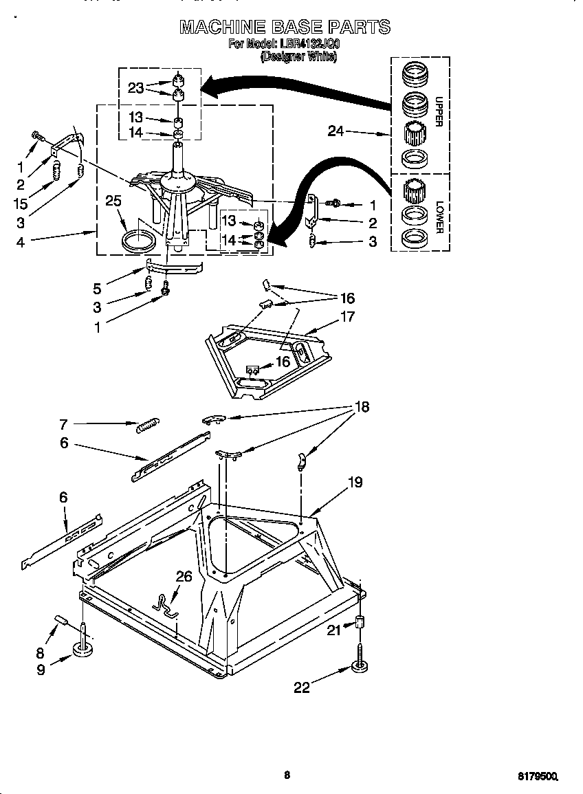 Whirlpool LBR4132JQ0 machine base diagram