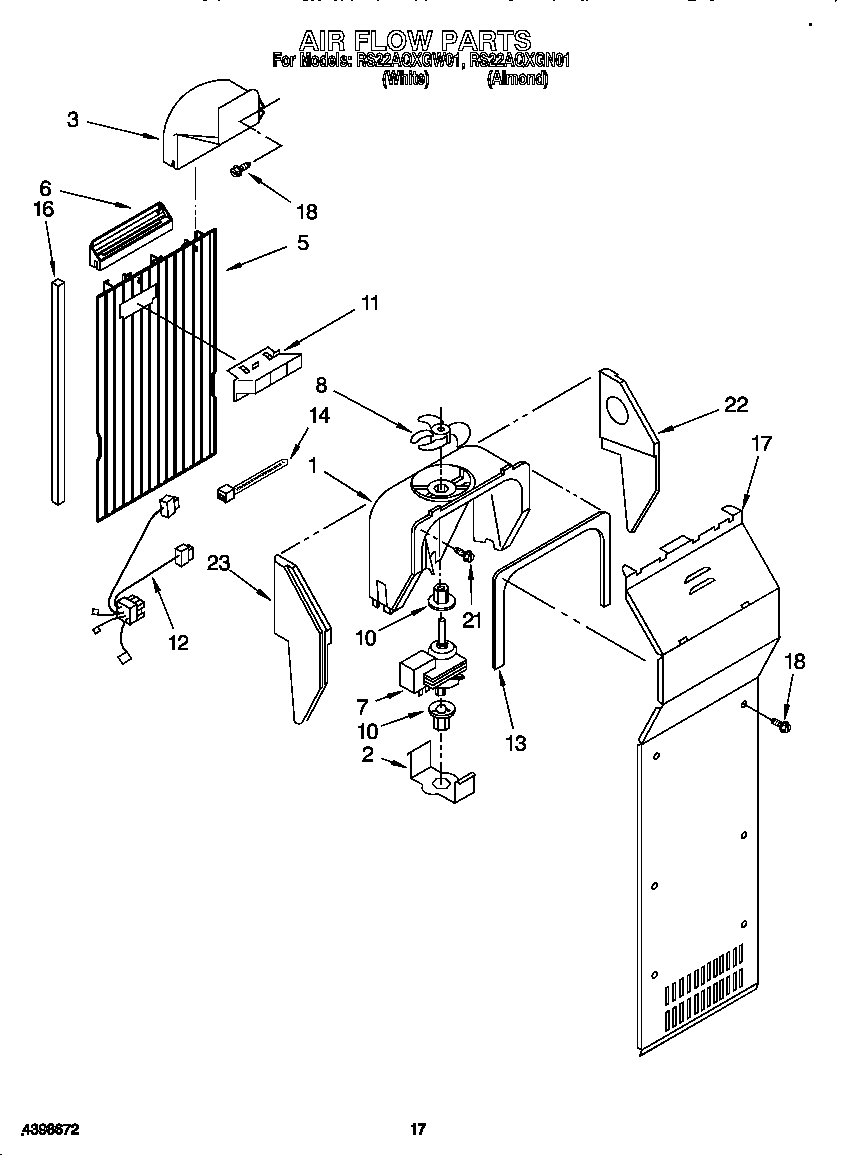 Roper RS22AQXGW01 air flow diagram