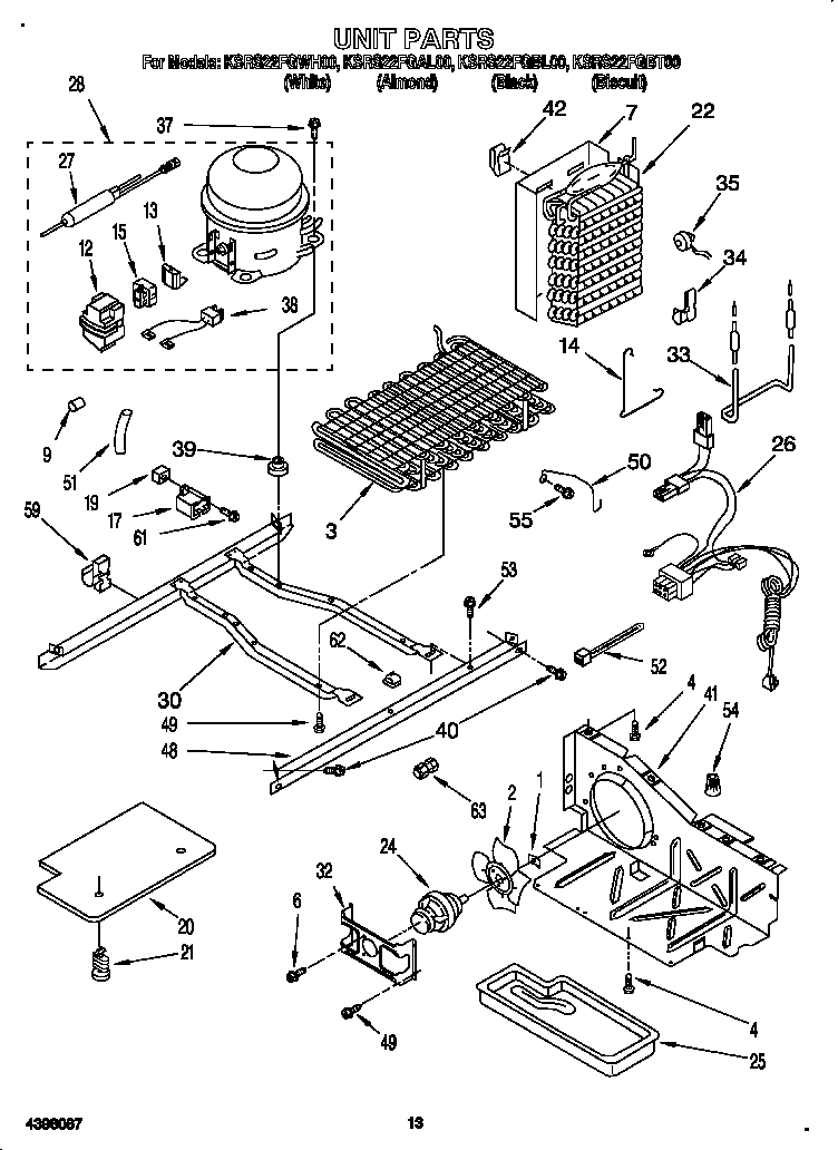 KitchenAid KSRS22FGBT00 unit diagram