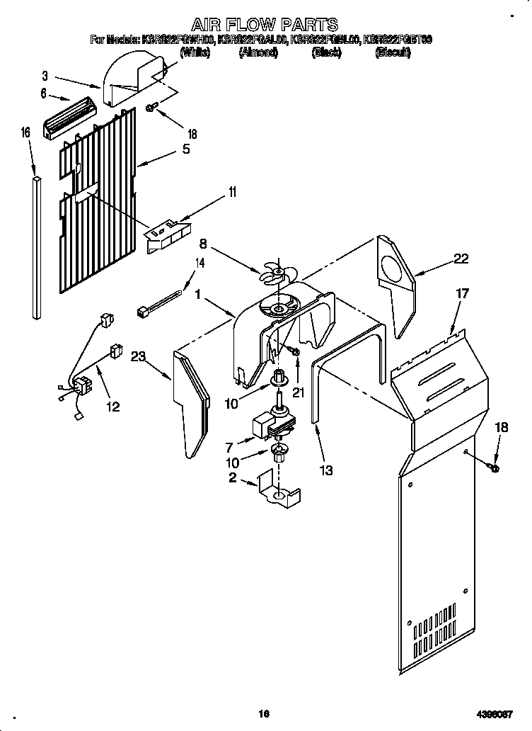 KitchenAid KSRS22FGBT00 air flow diagram