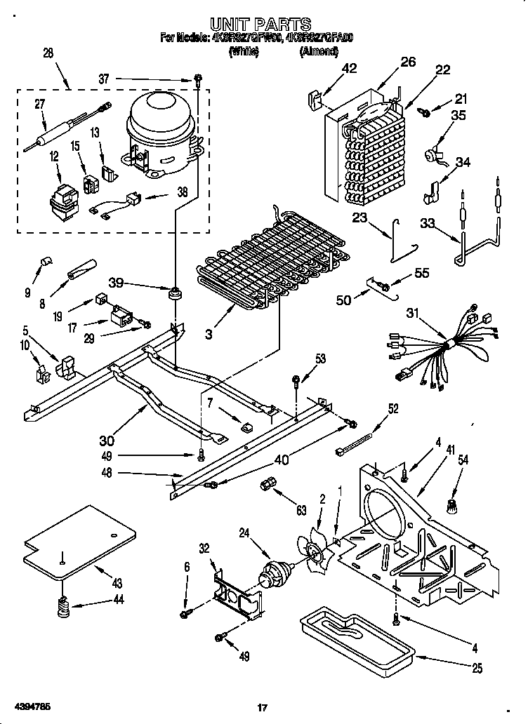 KitchenAid 4KSRS27QFA00 unit diagram