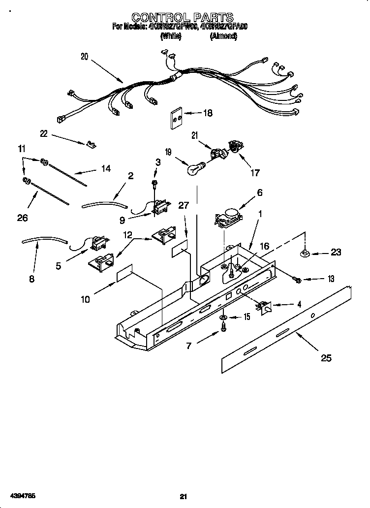 KitchenAid 4KSRS27QFA00 control diagram
