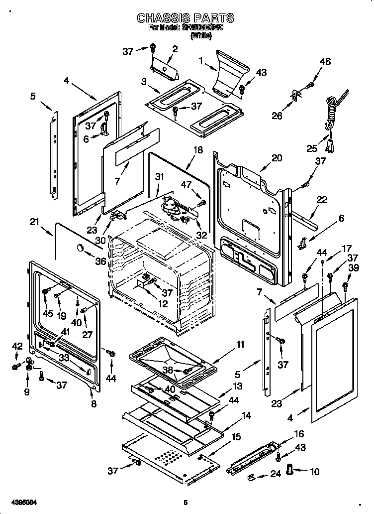 Whirlpool SF350BEGW0 chassis diagram