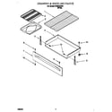 Whirlpool SF350BEGW1 drawer and broiler diagram