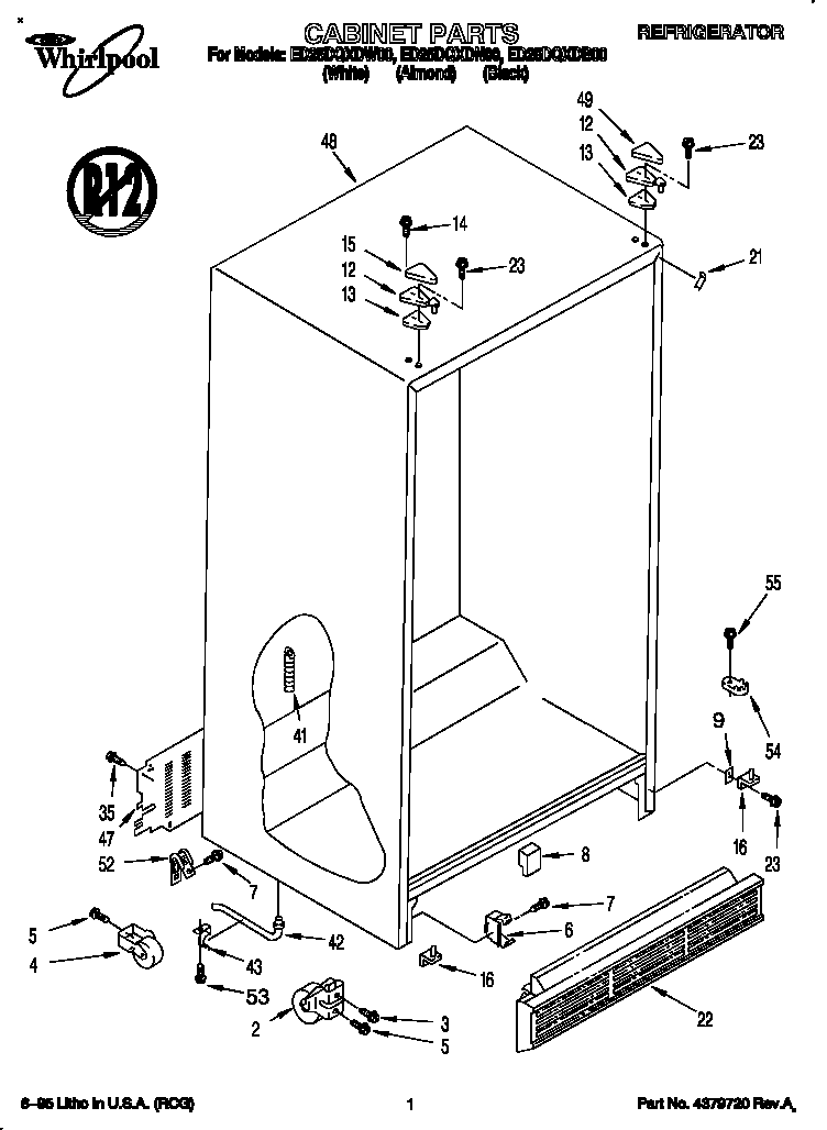 Whirlpool ED25DQXDW00 cabinet diagram