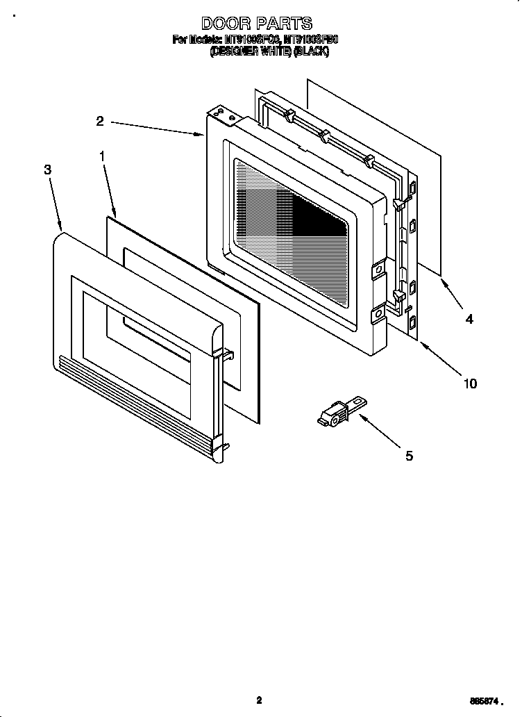 Whirlpool MT9100SFB0 door diagram