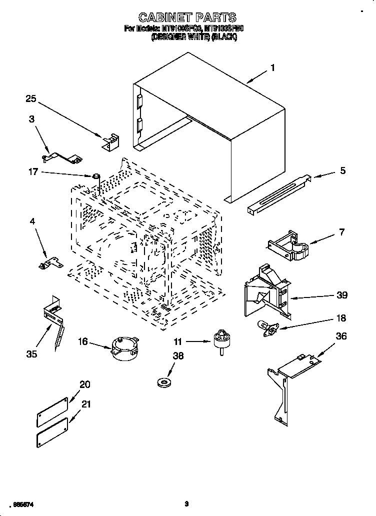 Whirlpool MT9100SFB0 cabinet diagram