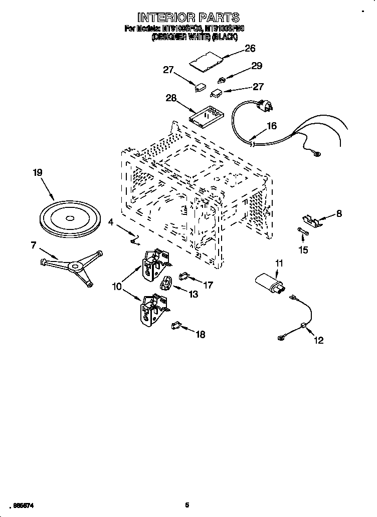 Whirlpool MT9100SFB0 interior diagram