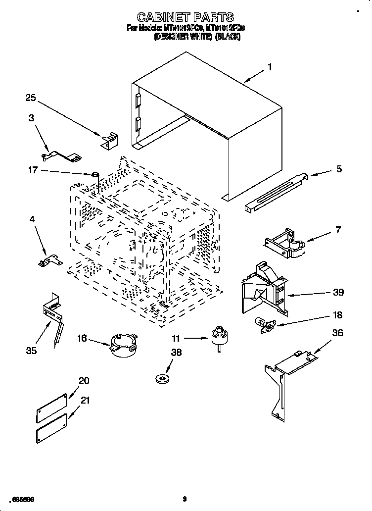 Whirlpool MT9101SFB0 cabinet diagram