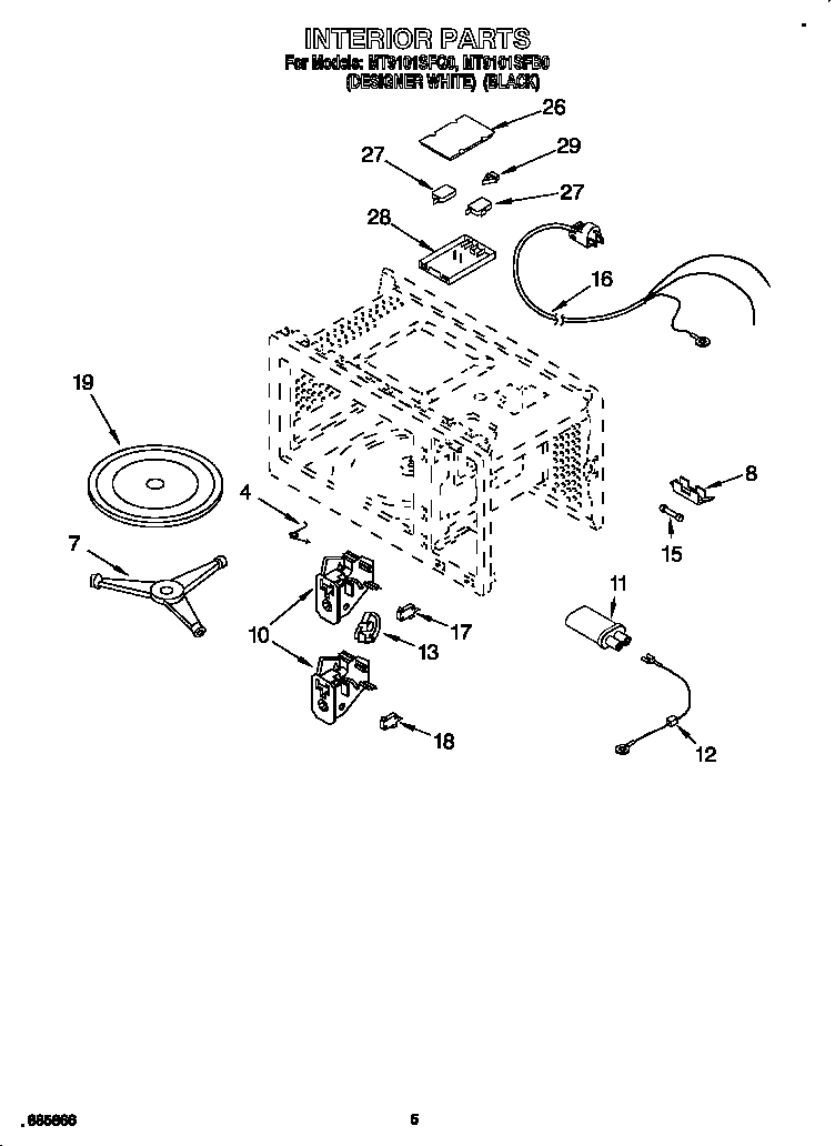 Whirlpool MT9101SFB0 interior diagram
