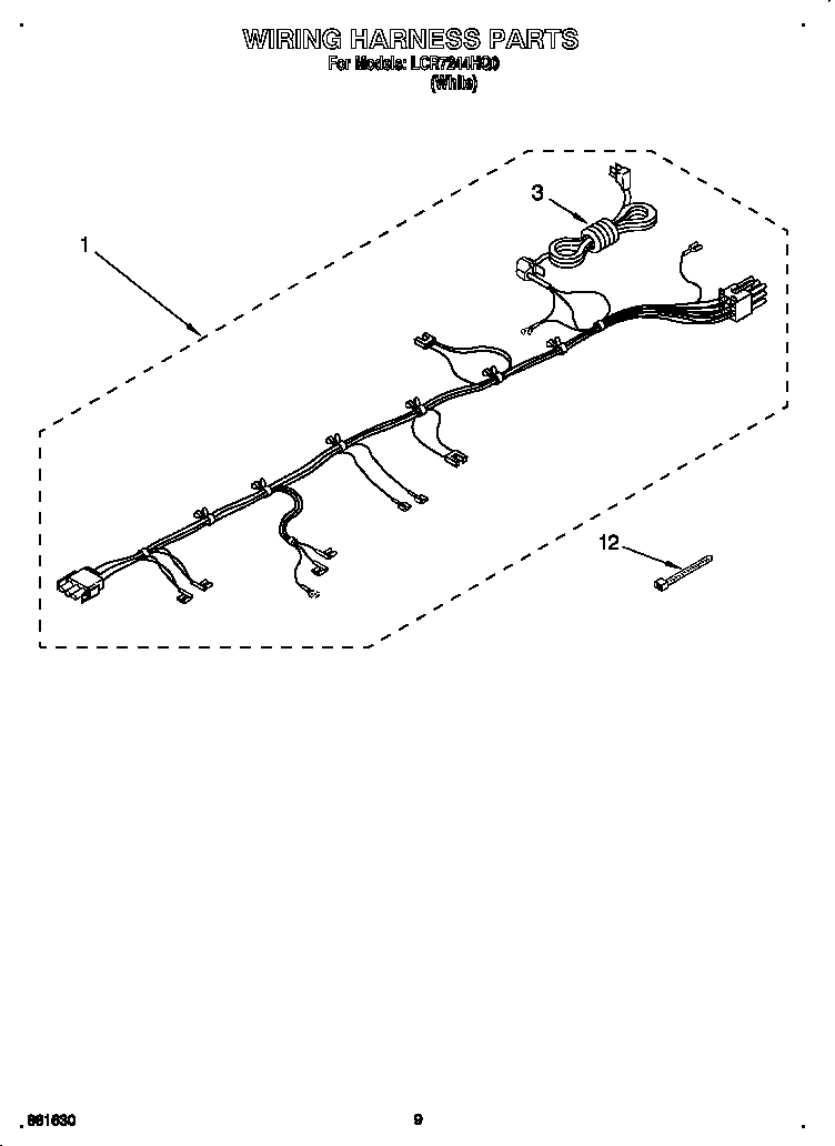 Whirlpool LCR7244HQ0 wiring harness diagram