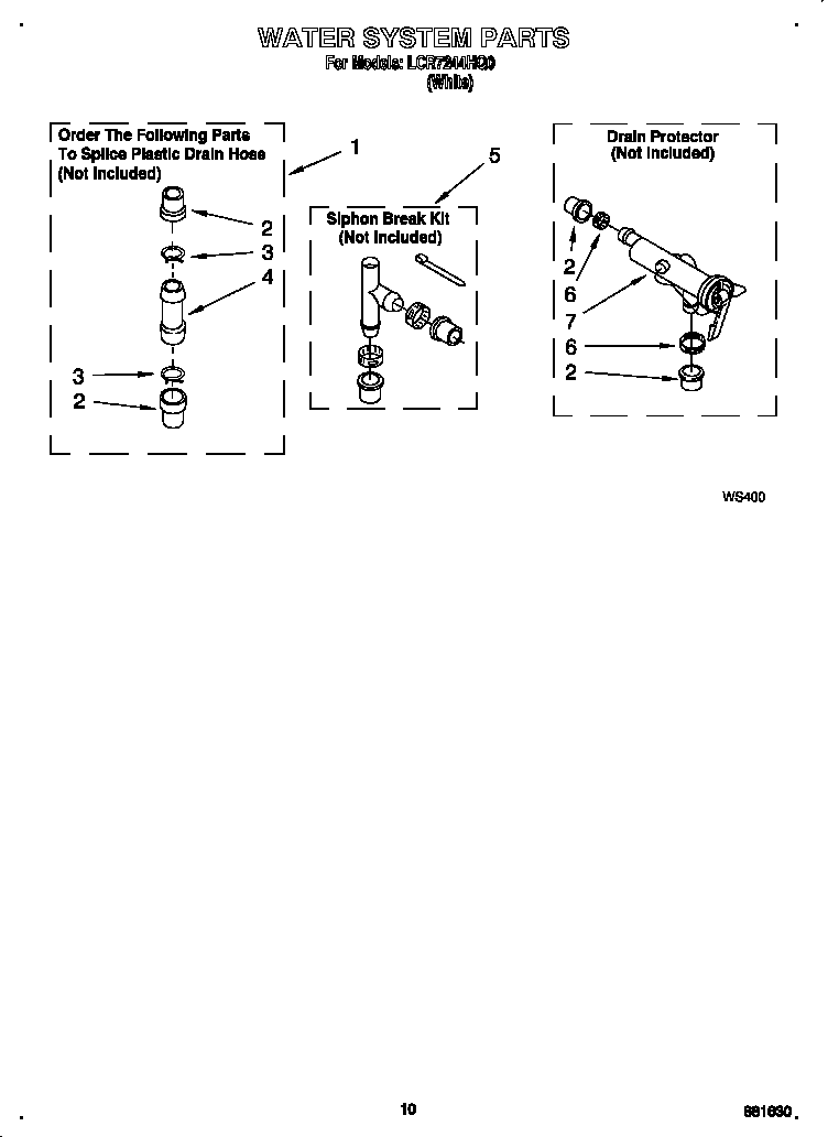 Whirlpool LCR7244HQ0 water system diagram