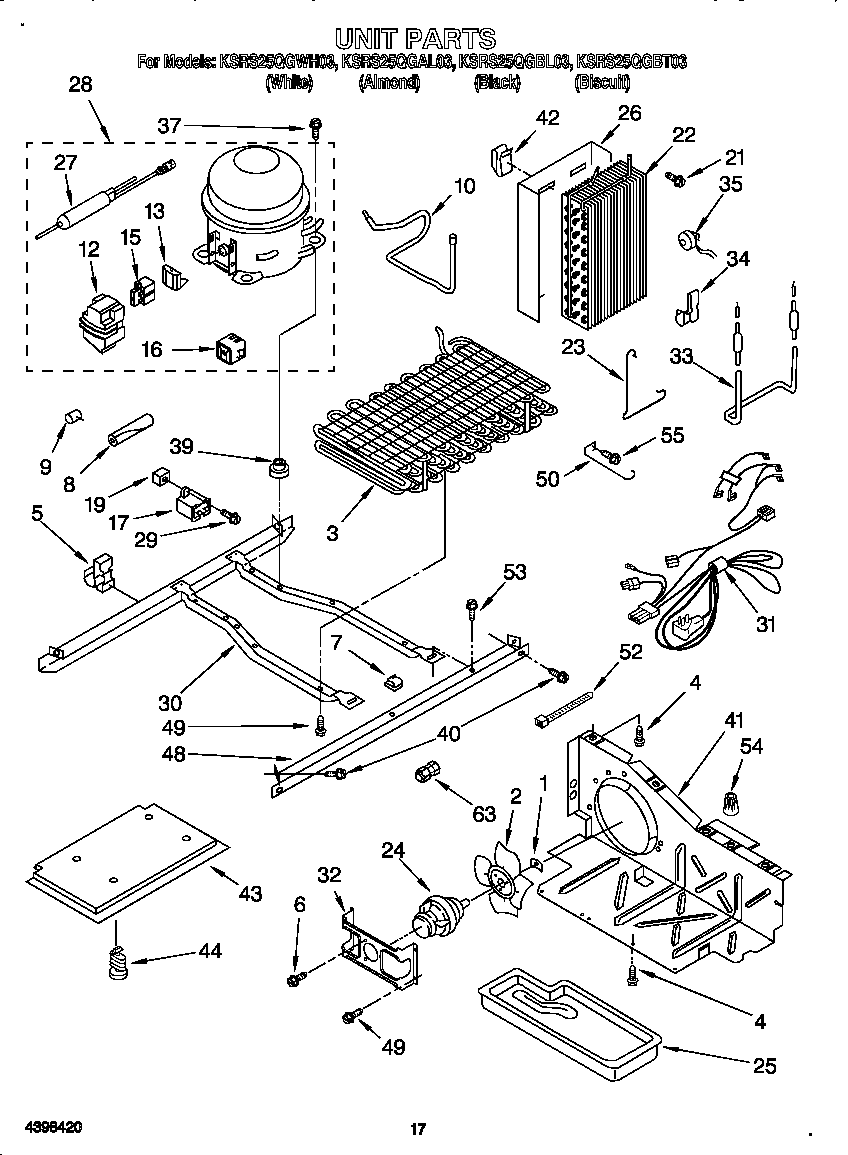 KitchenAid KSRS25QGWH03 unit diagram