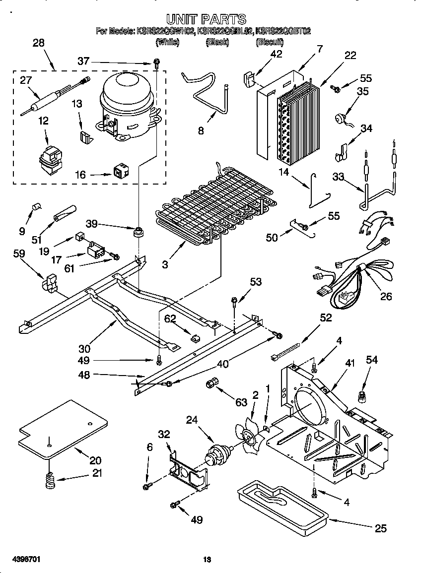 KitchenAid KSRS22QGBT02 unit diagram