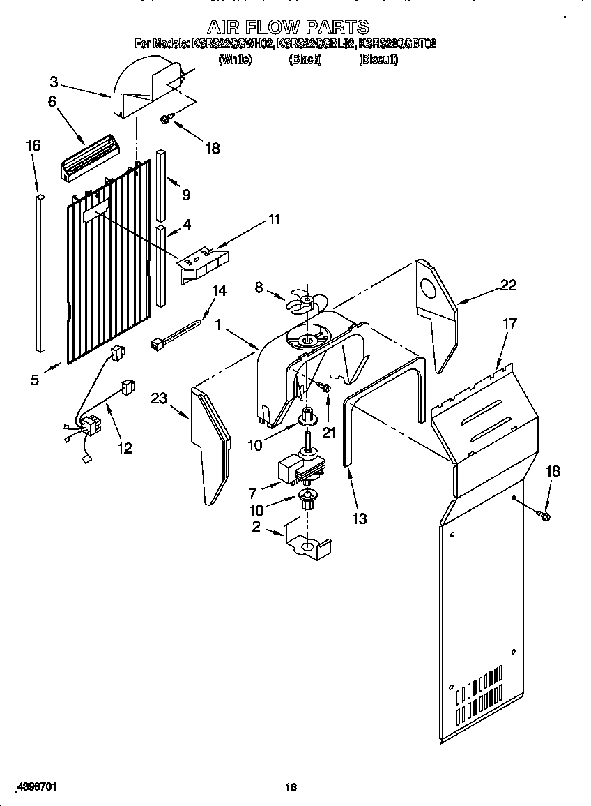 KitchenAid KSRS22QGBT02 air flow diagram