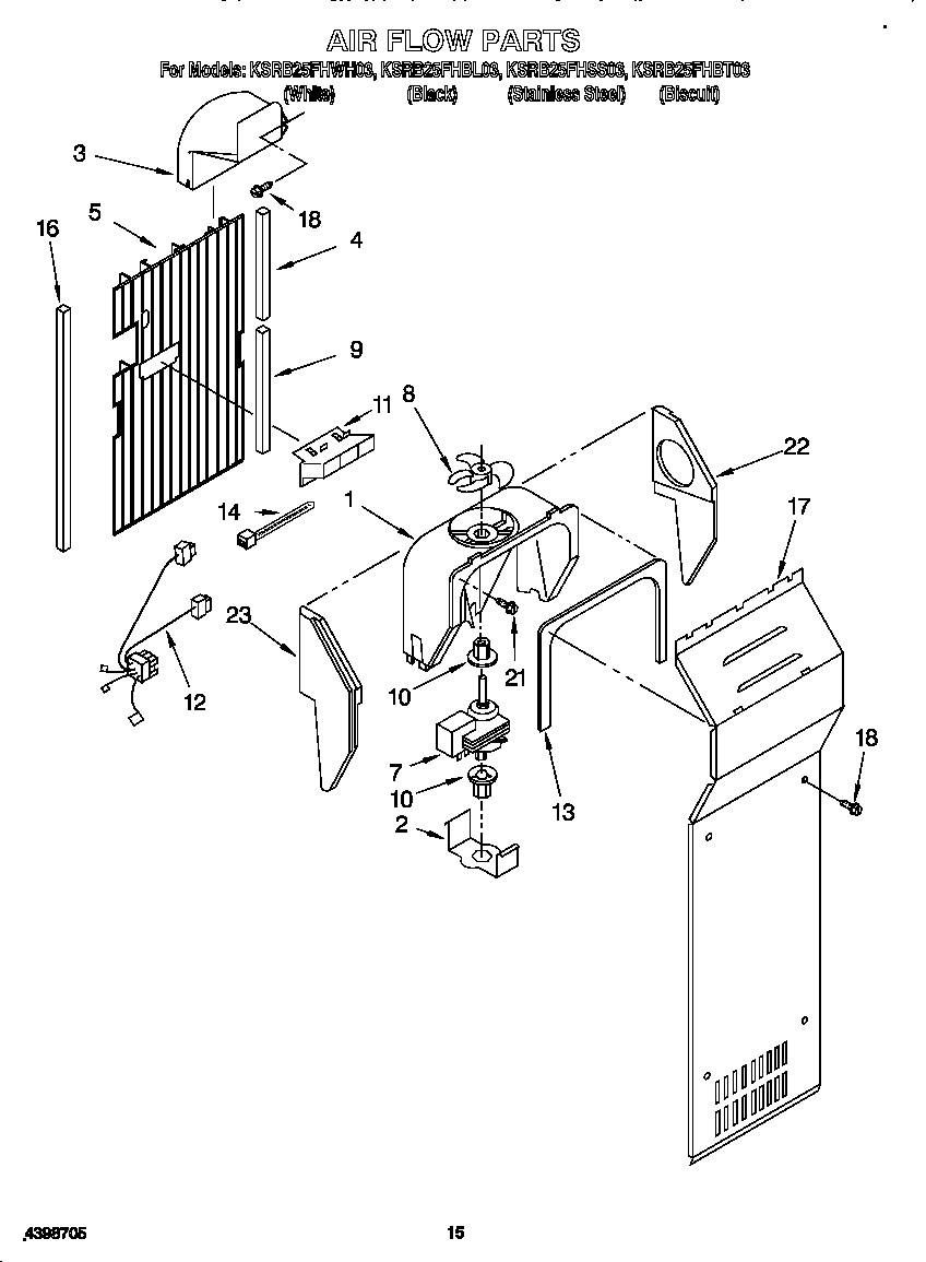 KitchenAid KSRB25FHSS03 air flow diagram