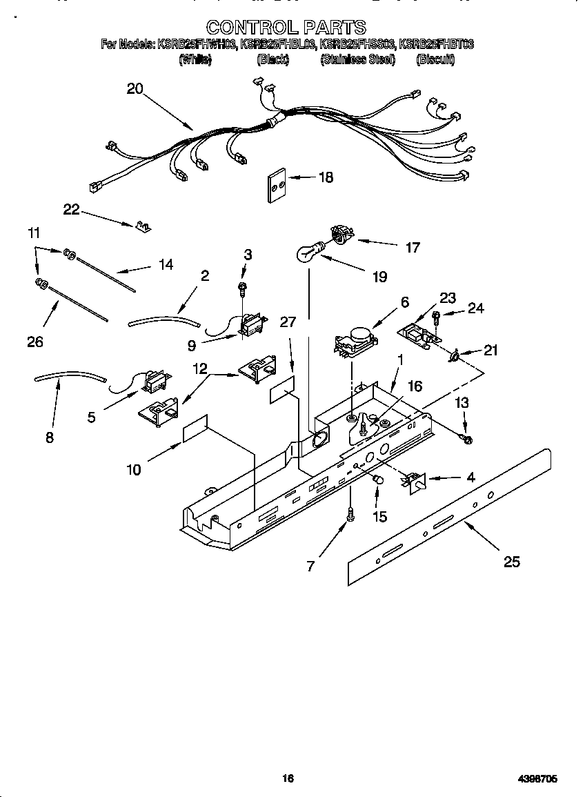 KitchenAid KSRB25FHSS03 control diagram