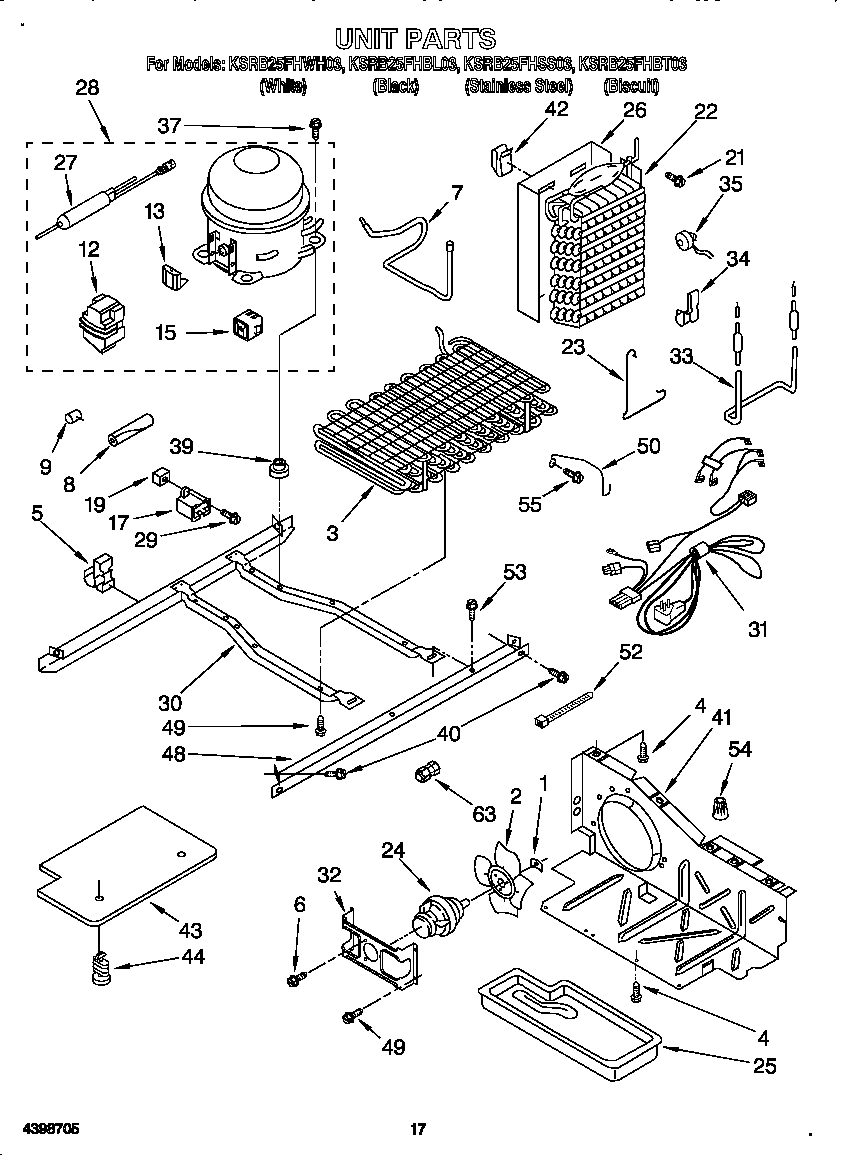KitchenAid KSRB25FHSS03 unit diagram