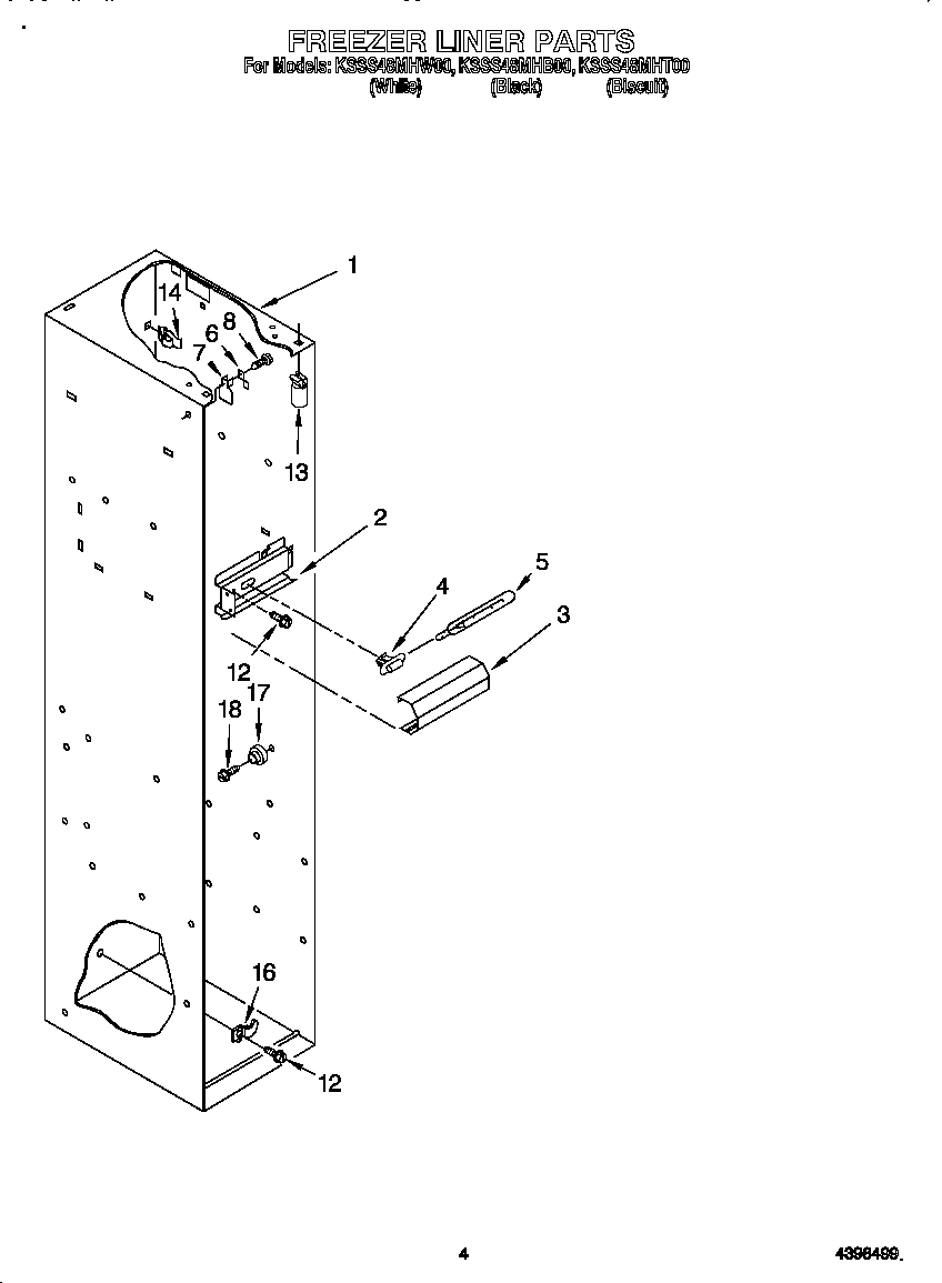 KitchenAid KSSS48MHB00 freezer liner diagram