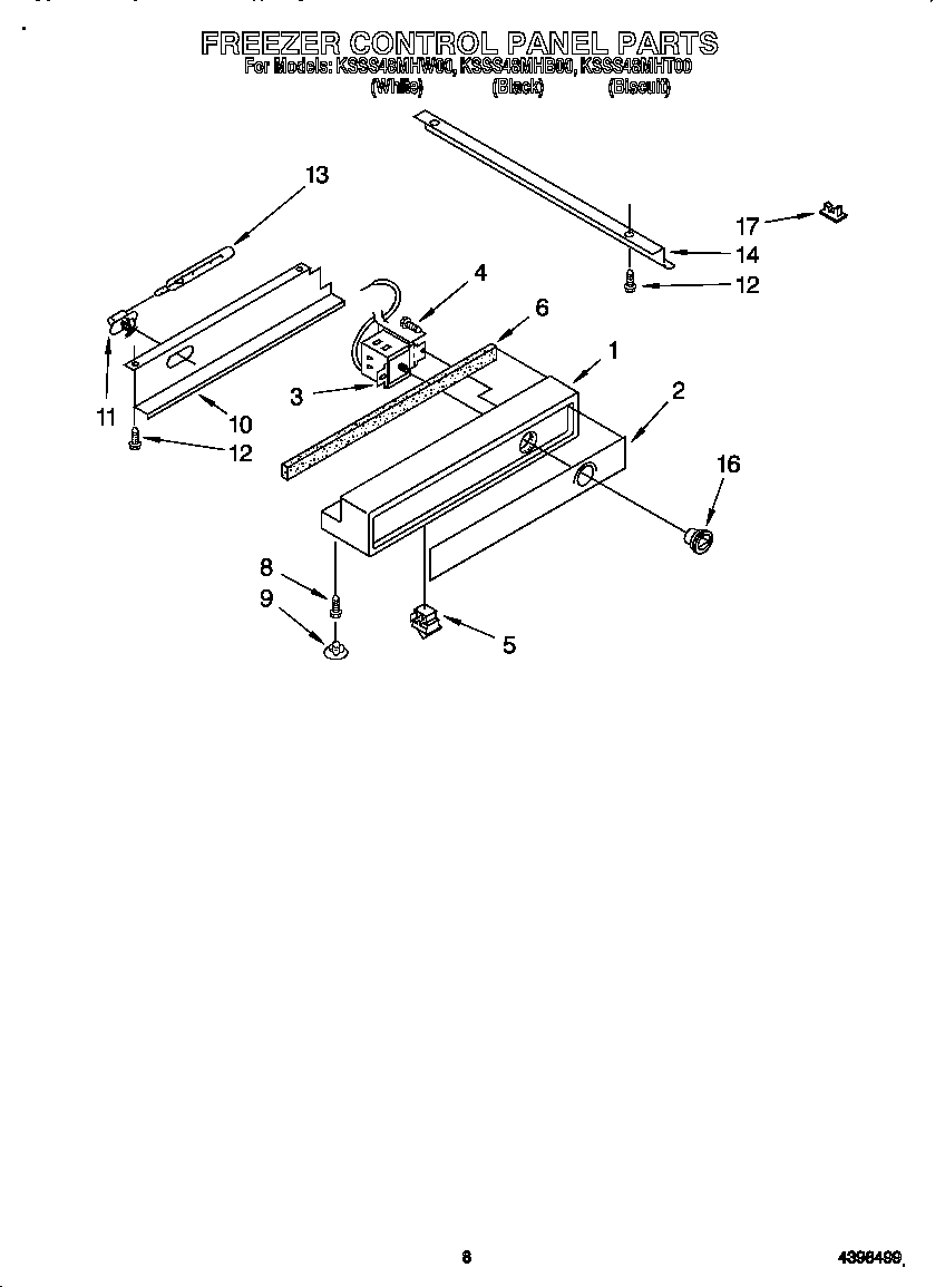 KitchenAid KSSS48MHB00 freezer control panel diagram