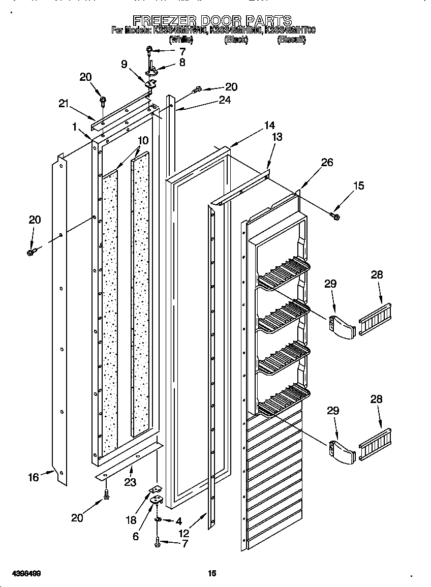 KitchenAid KSSS48MHB00 freezer door diagram