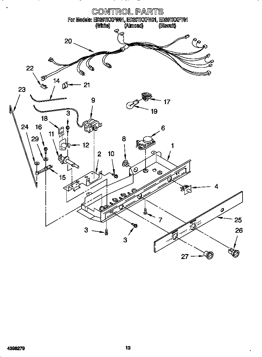 Whirlpool ED20TKXFN01 control diagram