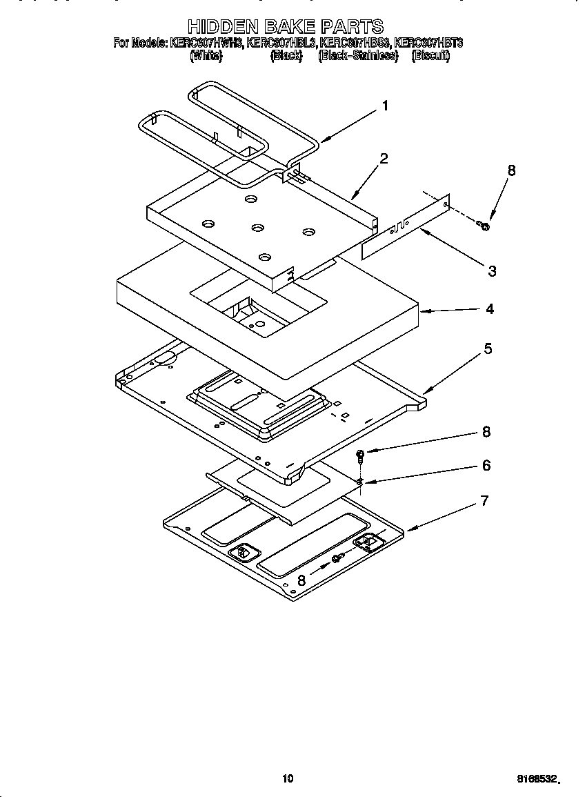 KitchenAid KERC607HWH3 hidden bake diagram