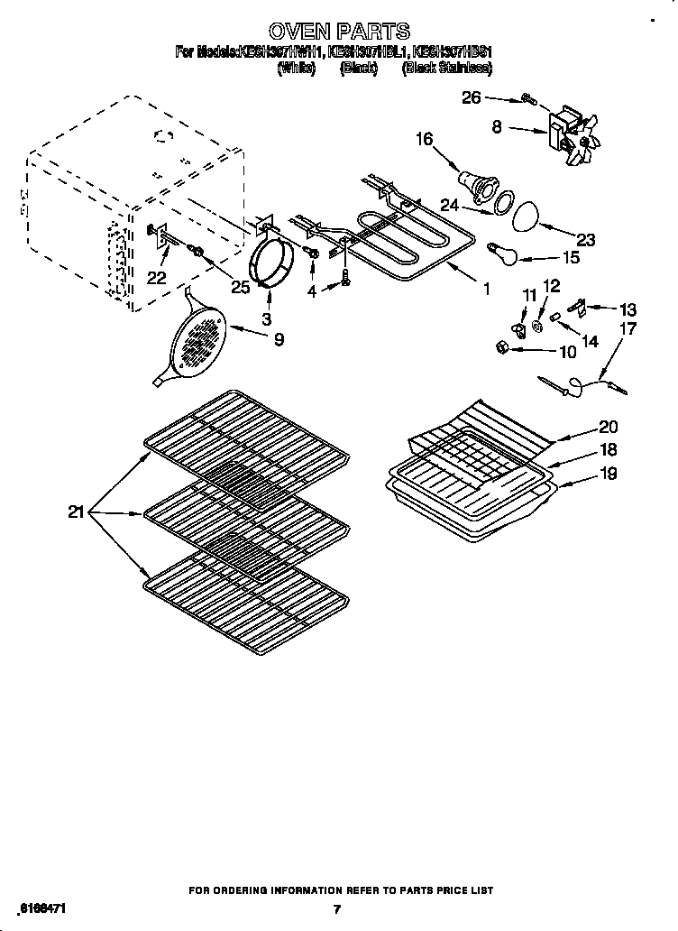 KitchenAid KESH307HWH1 oven parts diagram
