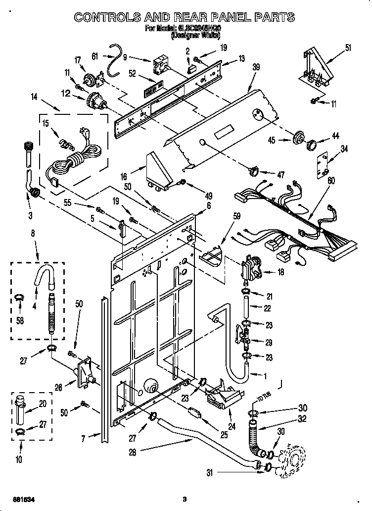 Whirlpool 6LSC9245HQ0 controls and rear panel diagram