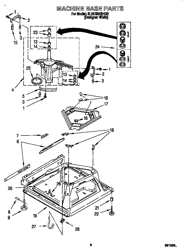 Whirlpool 6LSC9245HQ0 machine base diagram