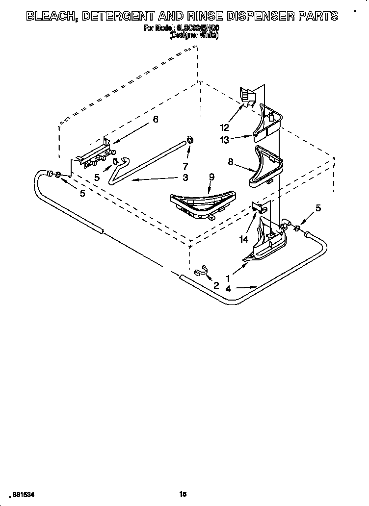 Whirlpool 6LSC9245HQ0 bleach, detergent, rinse dispenser diagram