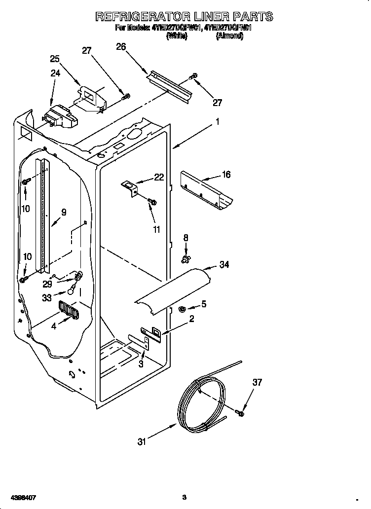 Whirlpool 4YED27DQFN01 liner diagram