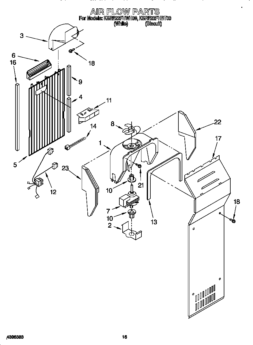 KitchenAid KSRE22FHWH00 air flow diagram