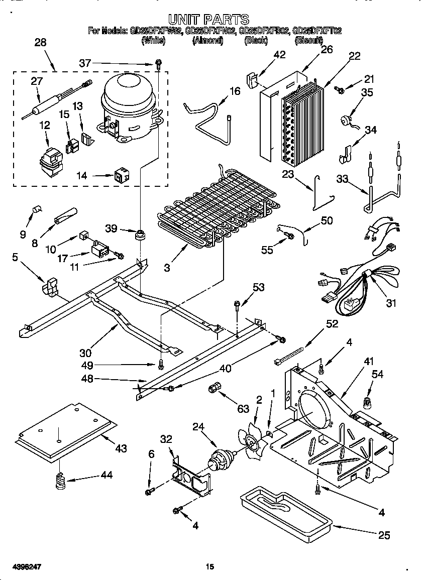 Whirlpool GD25DFXFW02 unit diagram
