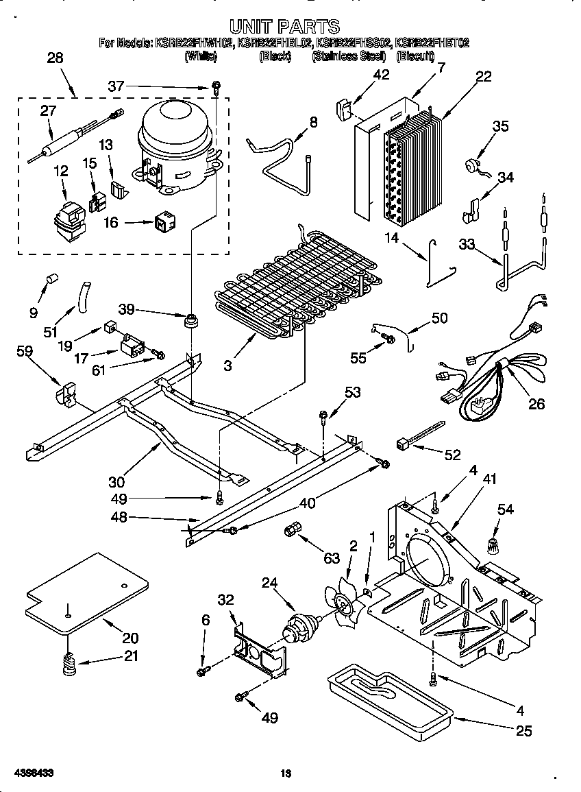 KitchenAid KSRB22FHBL02 unit diagram