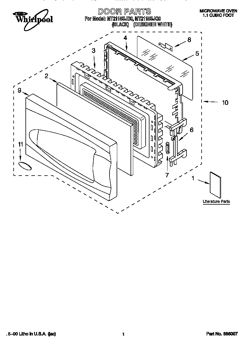 Whirlpool MT2115SJQ0 door diagram