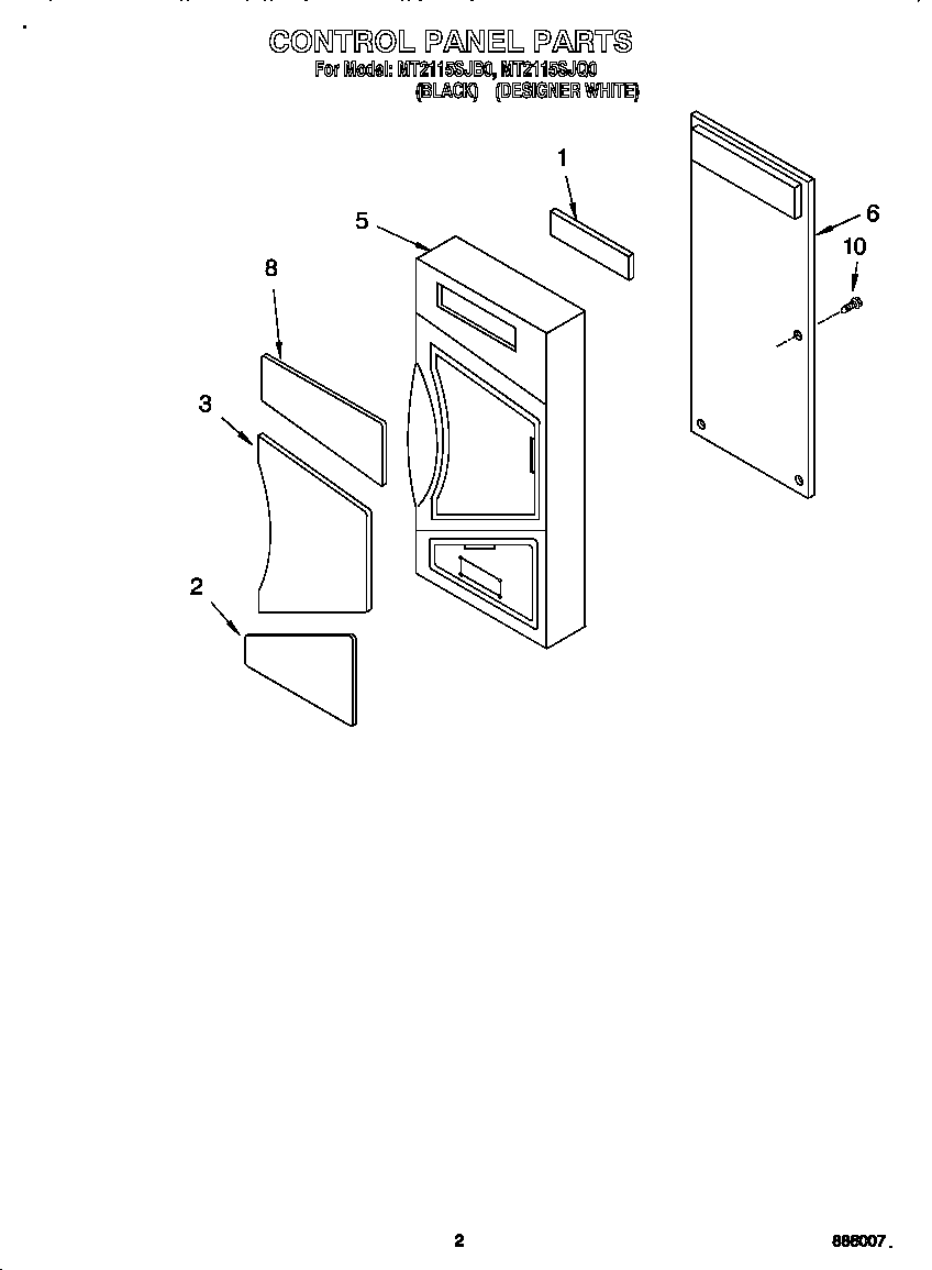 Whirlpool MT2115SJQ0 control panel diagram