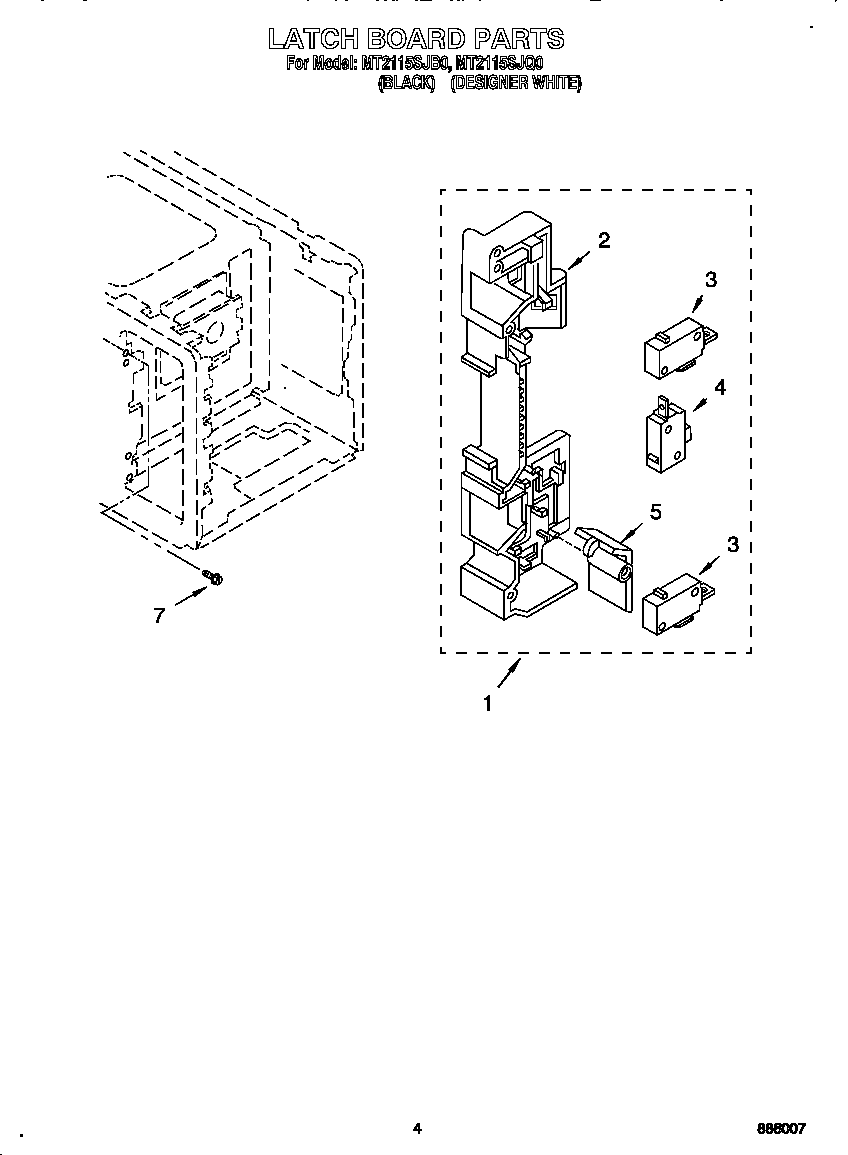 Whirlpool MT2115SJQ0 latch board diagram