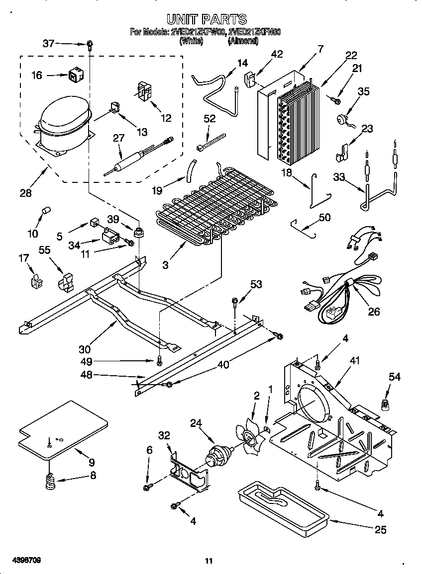 Whirlpool 2VED21ZKFW00 unit diagram