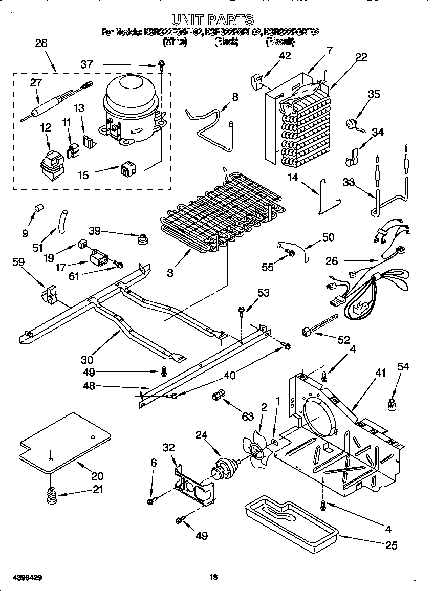 KitchenAid KSRS22FGBT02 unit diagram