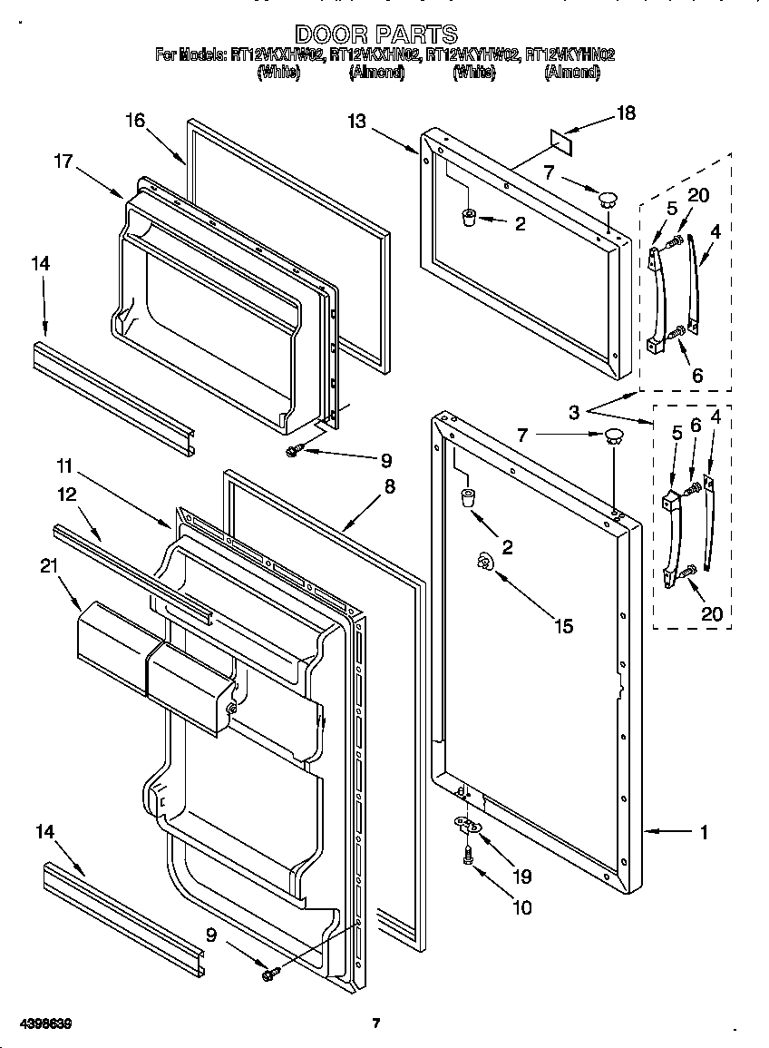 Roper RT12VKYHN02 door diagram