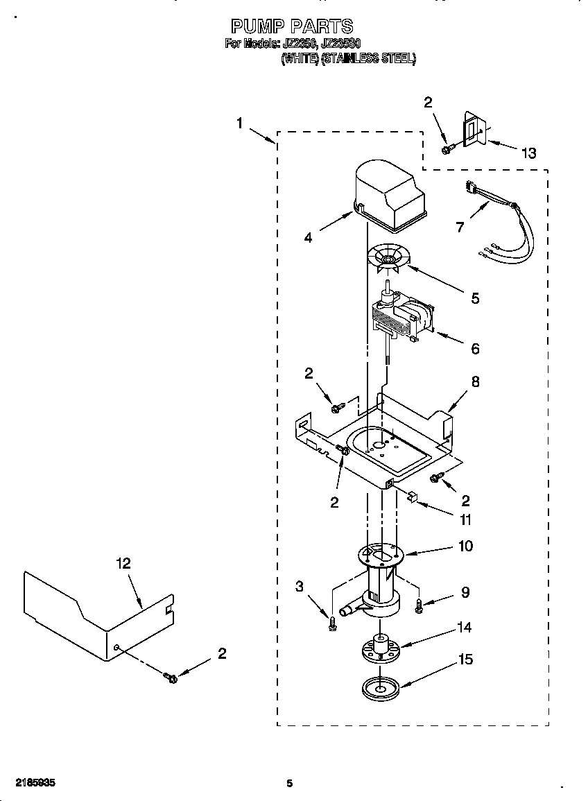 Whirlpool JZ235S0 pump diagram