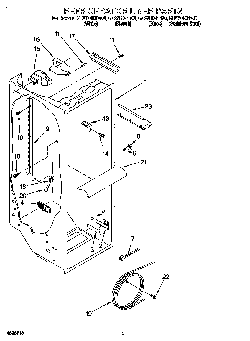 Whirlpool GD27DIXHW00 refrigerator liner diagram