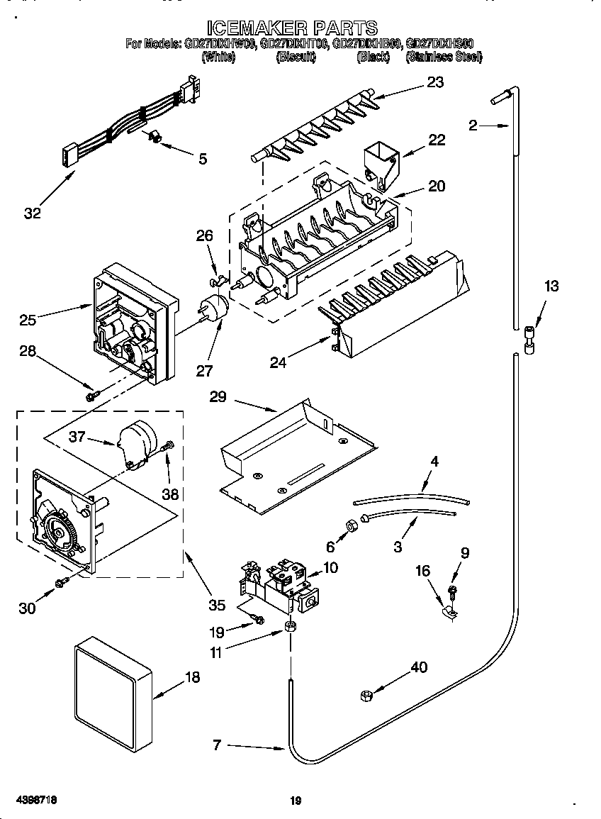 Whirlpool GD27DIXHW00 icemaker diagram