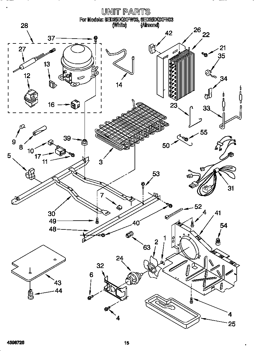 Whirlpool 8ED25DQXFW03 unit diagram